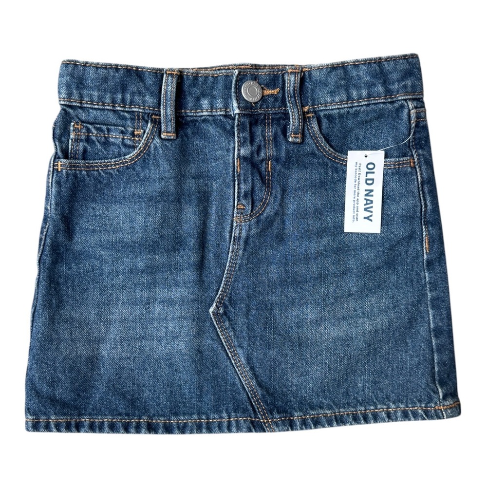 Old Navy Toddler Girls Dark Wash Denim Mini Skirt Adjustable Waist 4T NWT